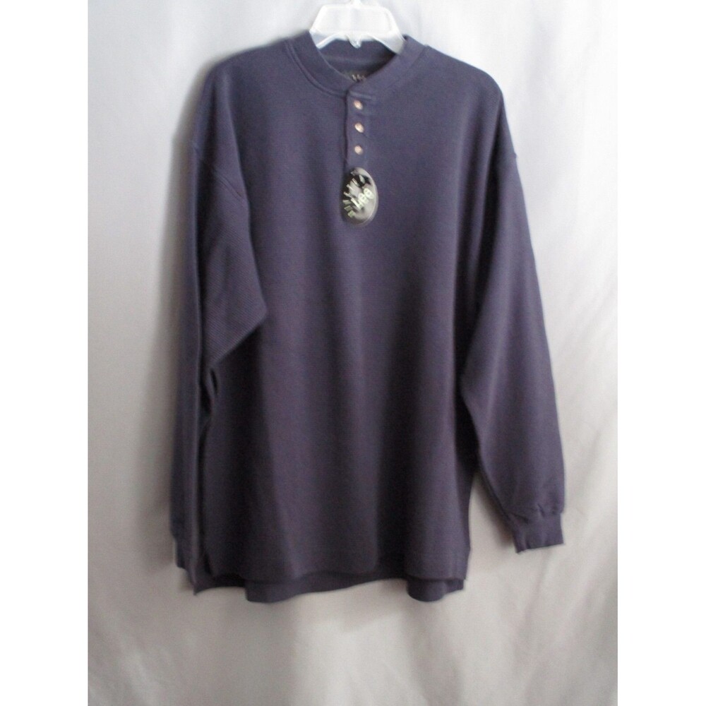 daniel buchler Shirt Men's Long Sleeve Blue Striped Knit Shirt Size Large